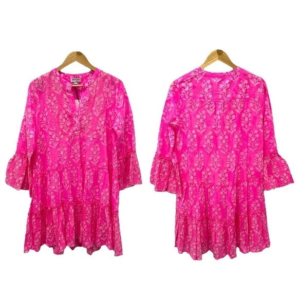 Juliet Dunn | NWT Flare Sleeve Mini Dress in Fuchsia - Size Medium - Picture 4 of 9